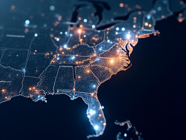 Logistics map showing freight lanes originating from Raleigh NC to Southeastern US freight hubs